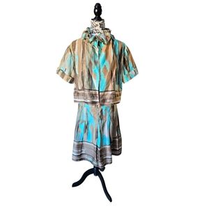 Cotton Summer Flowy Skirt Suit  by Conrad C Sz 10/12